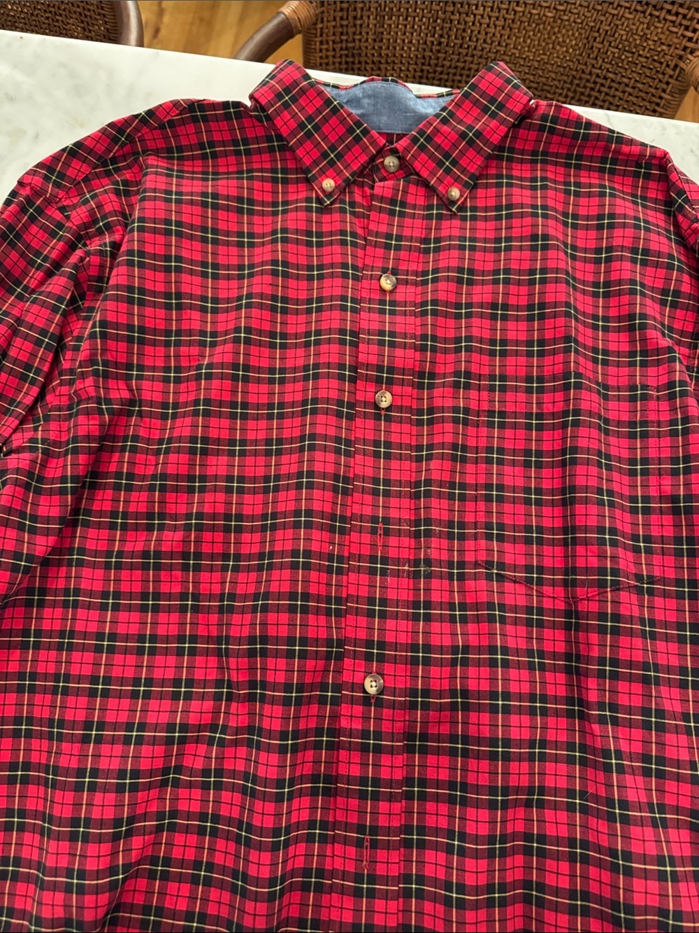 Red Plaid Button-Down Shirt - Men's Classic Fit - IZOD